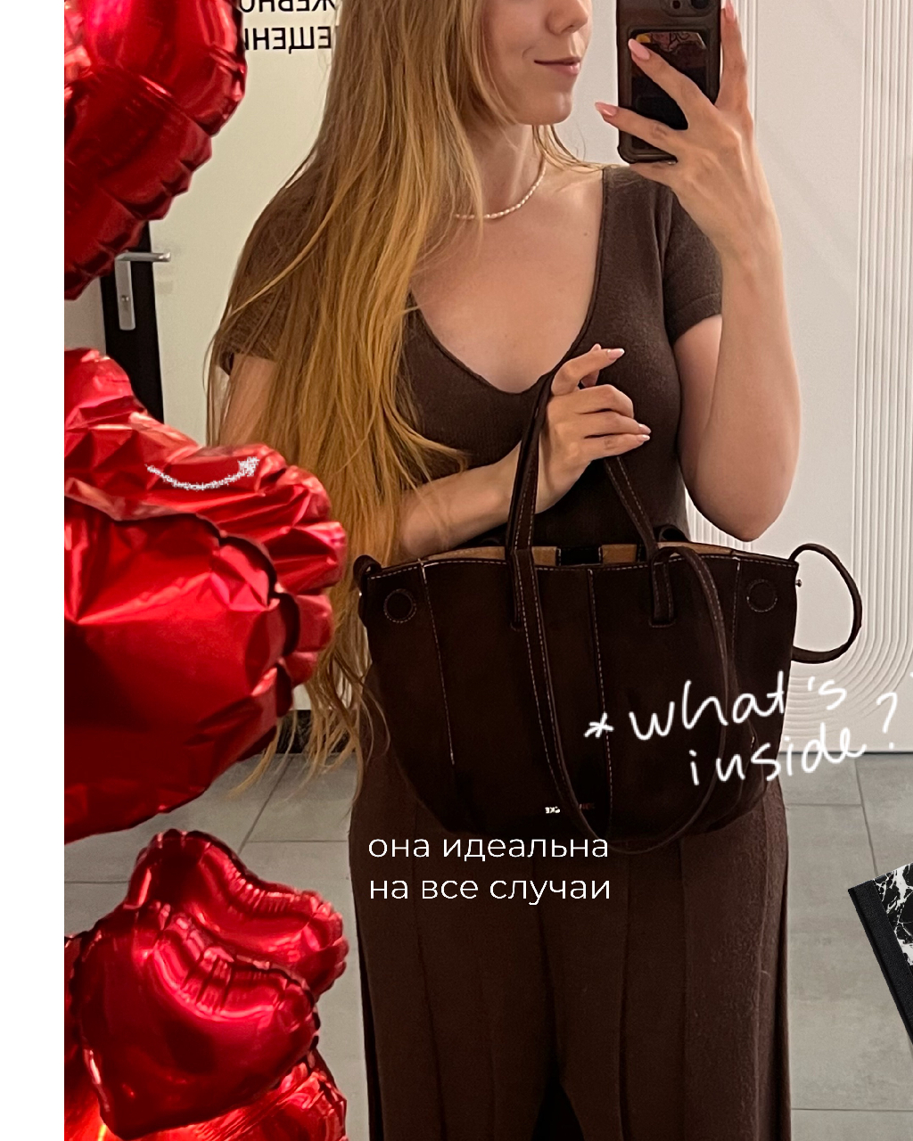С этой сумкой каждый мой образ невероятно женственный, эстетика зашкаливает 👜🤍 Это аналог люксовой Polene, но в 15 раз выгоднее от Джон Лок — арт. #WW289512