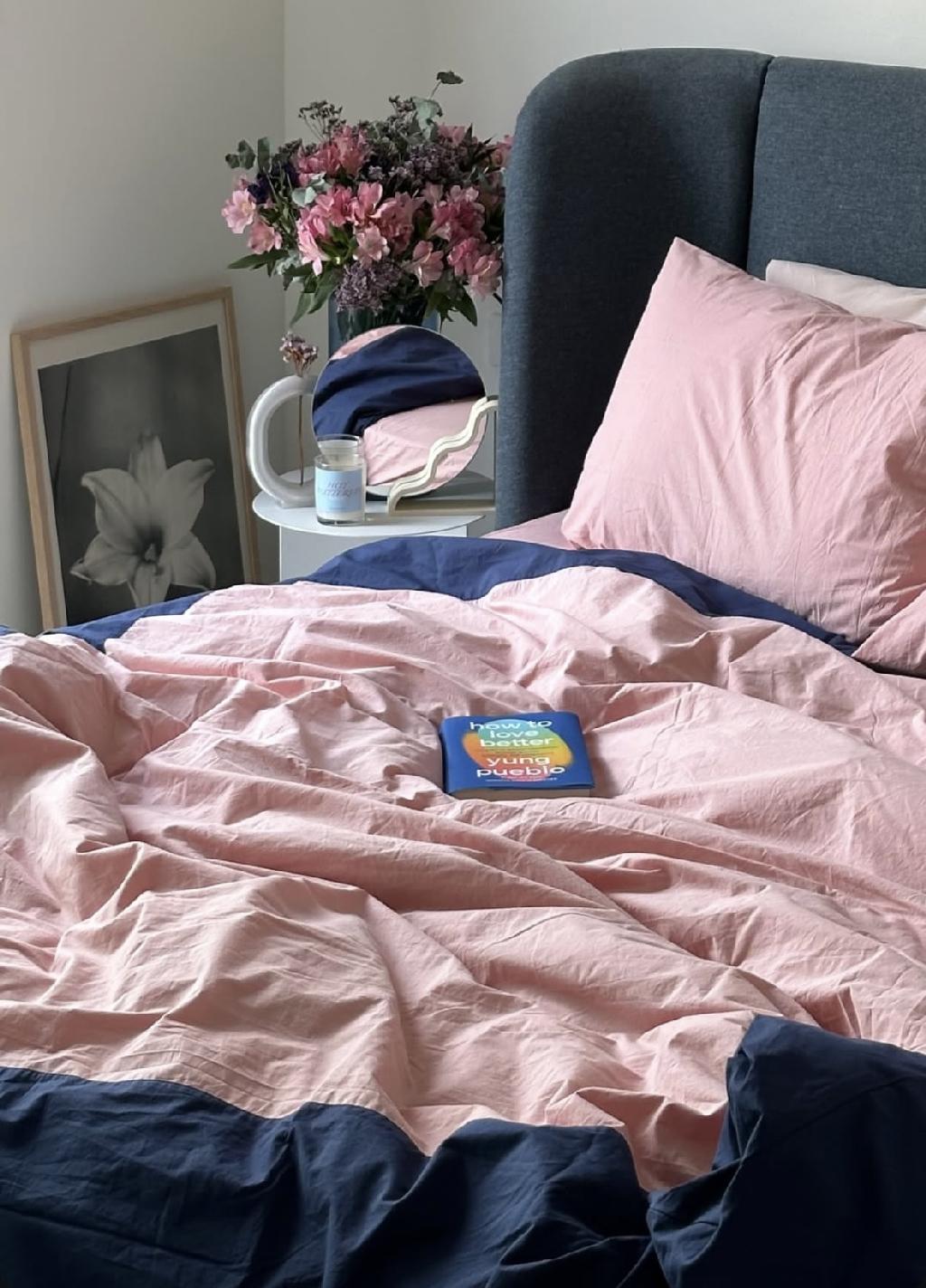 воскресенье дома 🩷
с постельным бельем Linen Texture 