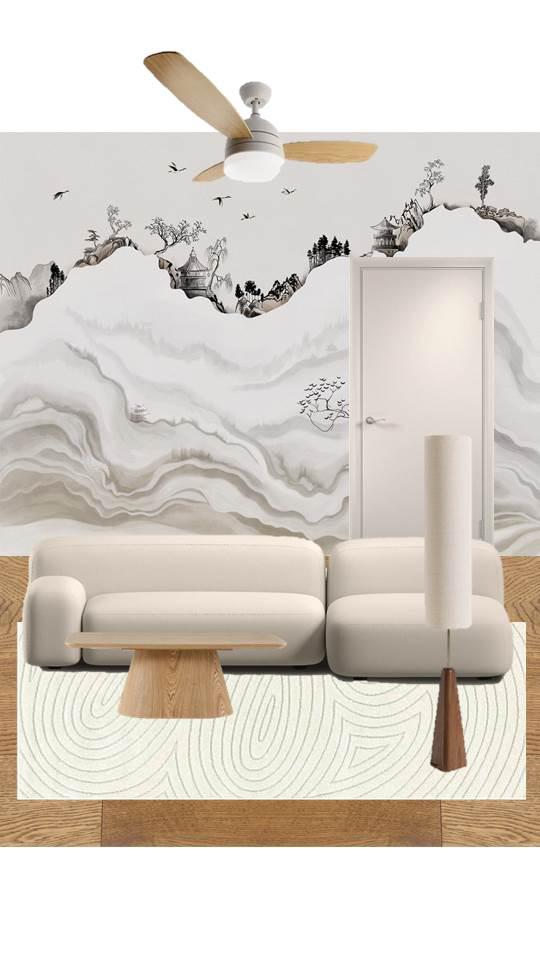 Гостиная в стиле Japandi 